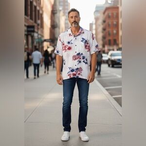 Caribbean Button Down Patriotic Shirt